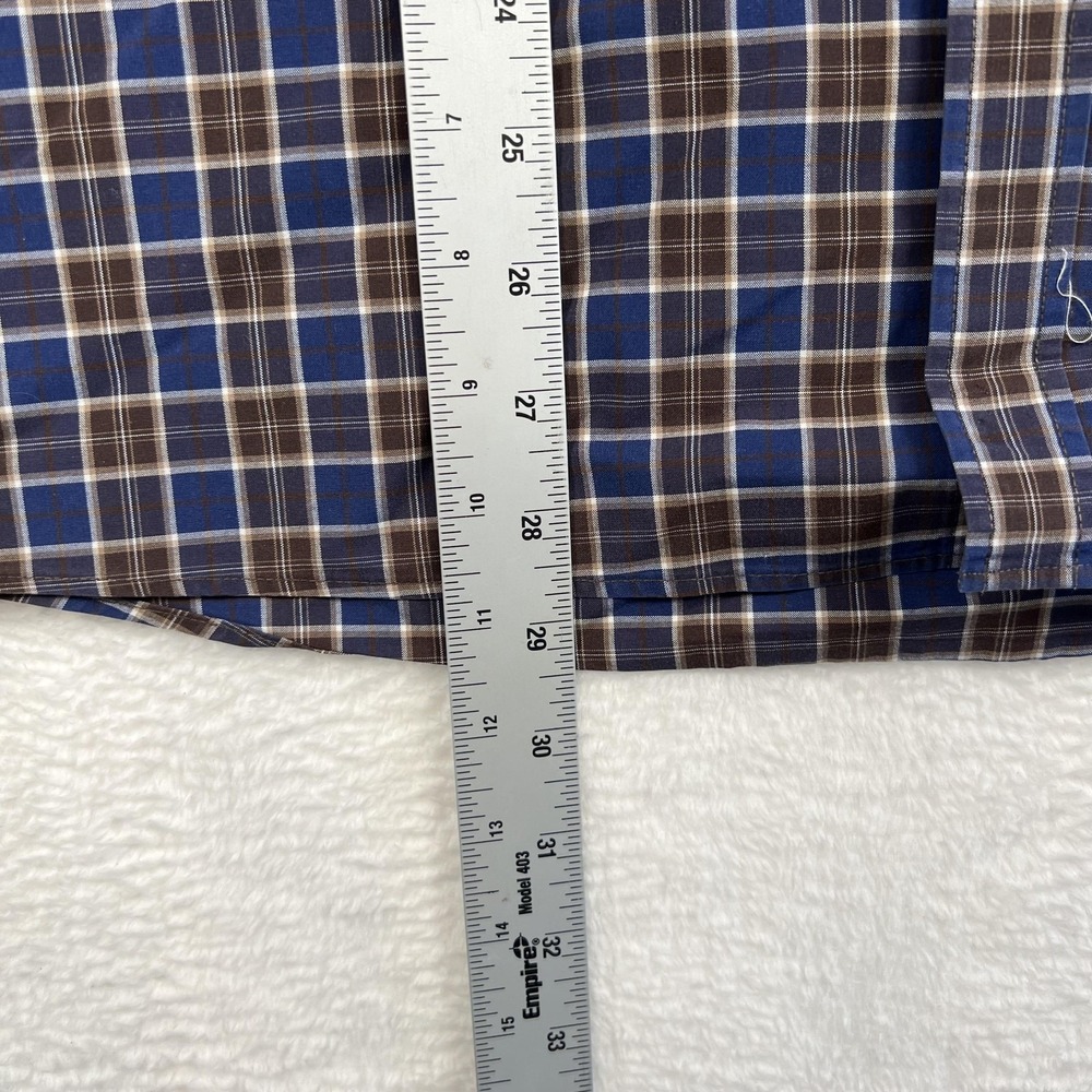 Jos. A. Bank 1905 Shirt Mens Large Blue Brown Plaid Modern Fit Button Up - Picture 5 of 7